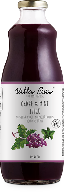 Grape and Mint Juice Villa Piva 100% Natural 10.1 floz and 1.04 qt