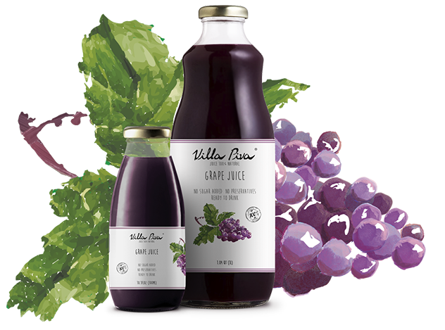 Grape Juice Villa Piva 100% Natural 10.1 FLOZ and 1.04 QT