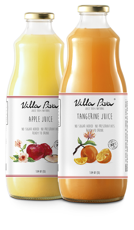 Apple & Tangerine Juices Villa Piva 100% Natural 1.04 QT