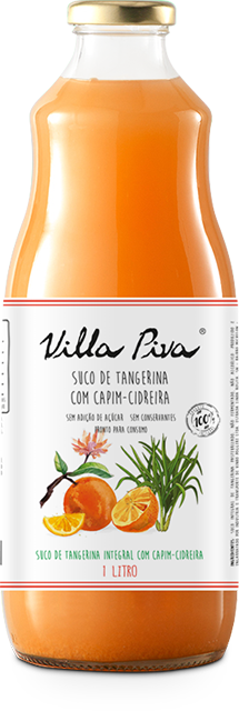 Suco de Tangerina com Capim-Cidreira Villa Piva 100% Integral de 300 ml e 1 litro