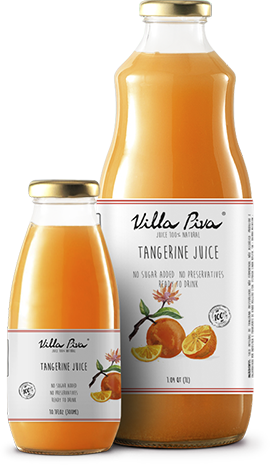 Tangerine Juice Villa Villa Piva 100% Natural 10.1 floz and 1.04 qt