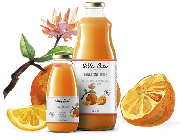 Tangerine Juice Villa Piva 100% Natural 10.1 FLOZ and 1.04 QT