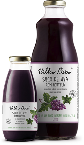 Suco de Uva com Hortelã Villa Piva 100% Integral de 300 ml e 1 litro
